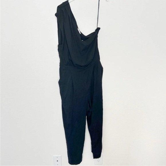 Free People Avery One Shoulder Jumpsuit Black - Picture 4 of 10